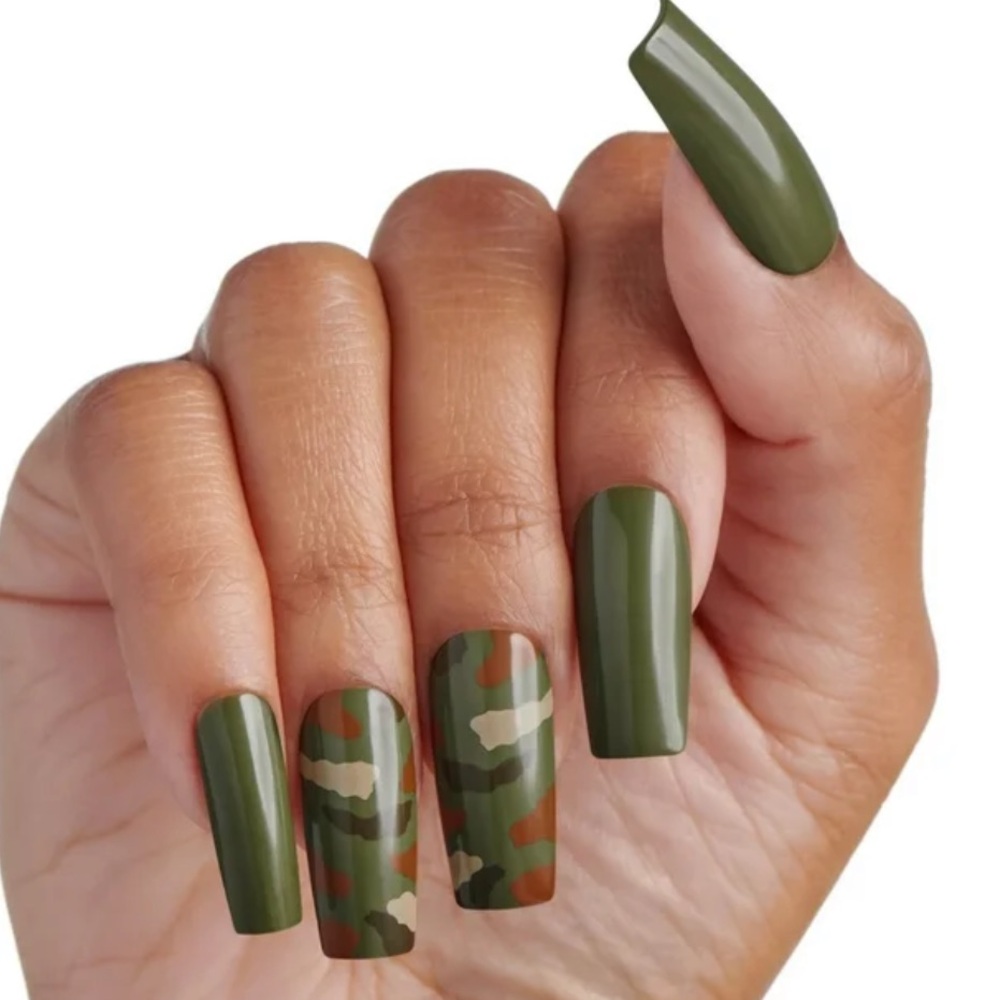 Kiss Camouflage Green Press-On Nails two boxes in one!!